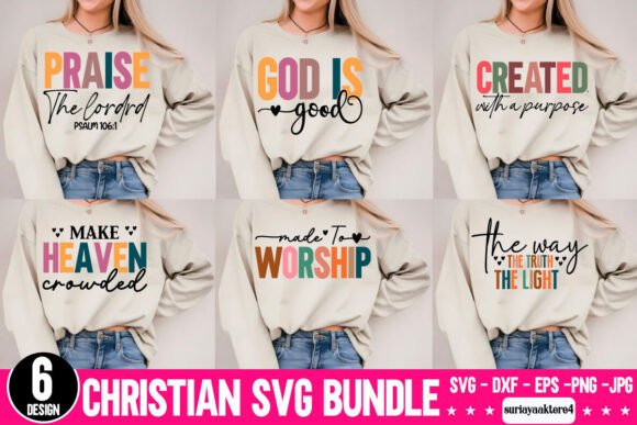 6 Christian SVG Bundle, Svg T-Shirt Designs