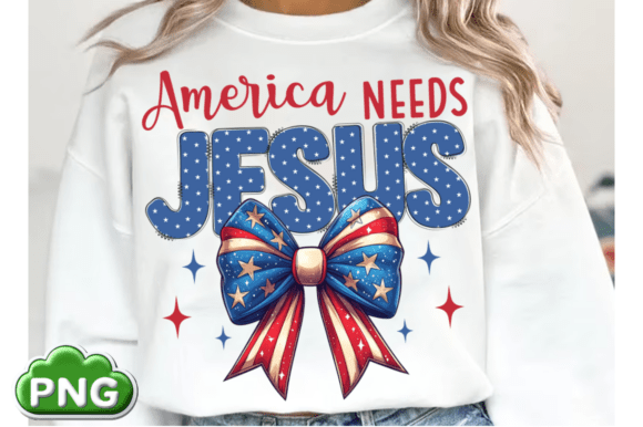 America Needs Jesus PNG, Coquette Jesus