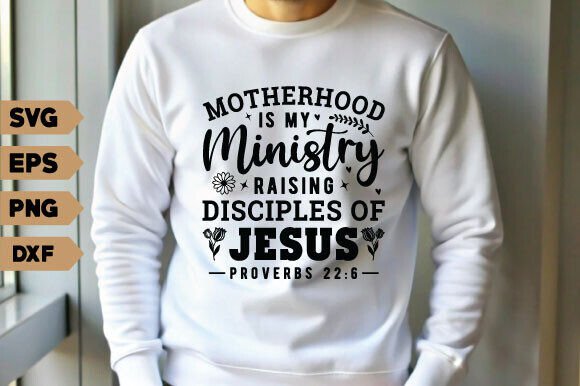 Christian Mom Svg, Motherhood is My Mini and T-Shirt Designs