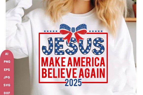 Coquette Jesus 2025 Make America Believe T-Shirt Designs