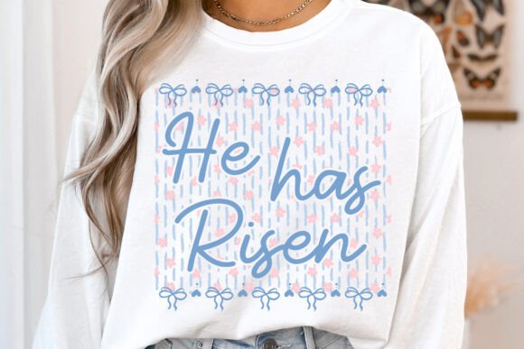 He Has Risen Christian Easter PNG for T-Shirt Designs