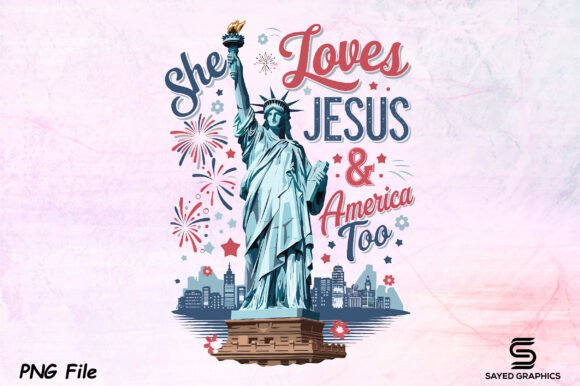 Jesus America Christian 4th of July USA T-Shirt Designs