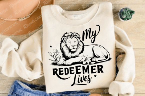 My Redeemer Lives SVG Design, Christian T-Shirt Designs