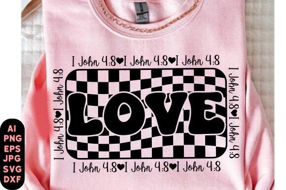 Retro Christian Love Svg Png, Scripture T-Shirt Designs