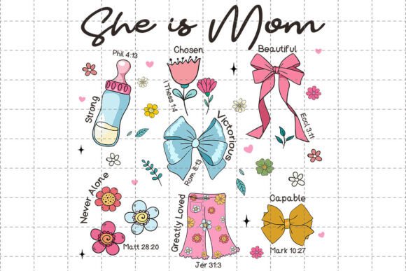 She is Mom Coquette Png, Christian Mama